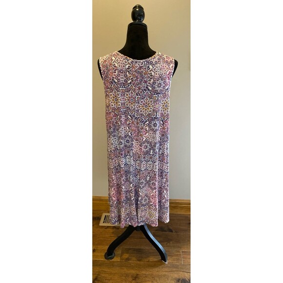 Cynthia Rowley Tank Dress Plus Size 1X Sleeveless Purple Cream Paisley Look - Picture 5 of 10